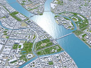 Saint Petersburg downtown city Russia 12km Model 3D