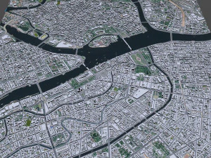 Saint Petersburg downtown city Russia 12km 3D Model