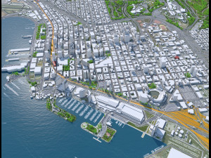 San Diego downtown city California USA 8km 3D Модель