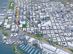 San Diego downtown city California USA 8km 3D Модель