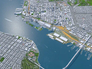 Centro da cidade de San Diego, Calif&oacute;rnia, EUA, 8 km Modelo 3D