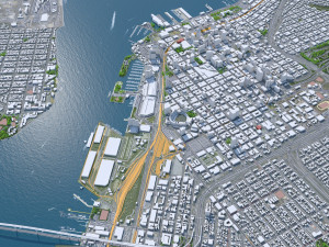 San Diego downtown city California USA 8km 3D Модель