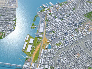 Centro da cidade de San Diego, Calif&oacute;rnia, EUA, 8 km Modelo 3D