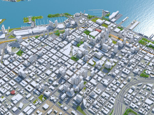 San Diego downtown city California USA 8km 3D Модель