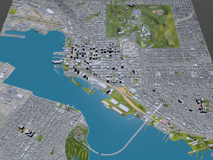 San Diego downtown city California USA 8km 3D Модель