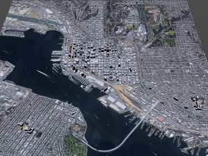 San Diego downtown city California USA 8km 3D Модель