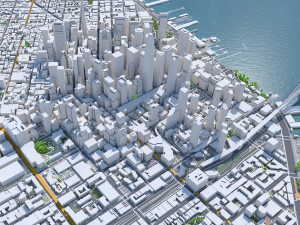 San Francisco downtown city California USA 8km Model 3D