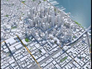 San Francisco downtown city California USA 8km Model 3D
