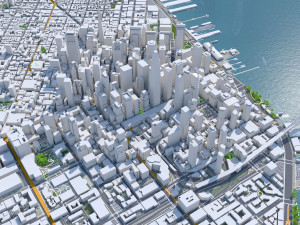 San Francisco downtown city California USA 8km Model 3D