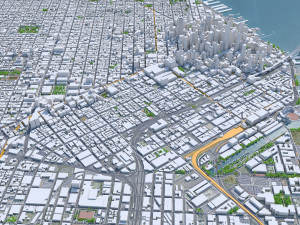 San Francisco downtown city California USA 8km Model 3D