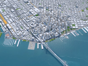 San Francisco downtown city California USA 8km Model 3D