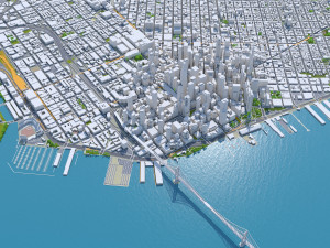 San Francisco downtown city California USA 8km Model 3D