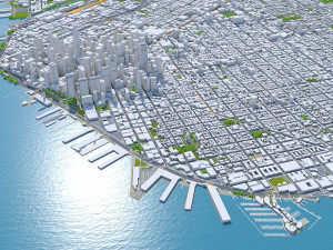San Francisco downtown city California USA 8km Model 3D