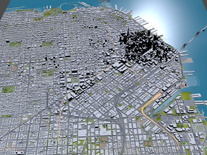San Francisco downtown city California USA 8km Model 3D