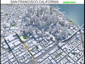 San Francisco downtown city California USA 8km 3D Model