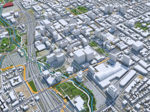 San Jose downtown city California USA 8km 3D Модель