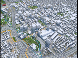 San Jose downtown city California USA 8km 3D Модель