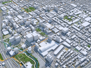 San Jose downtown city California USA 8km 3D Модель