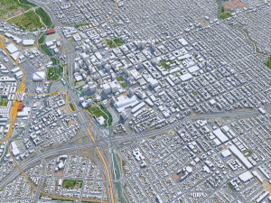 San Jose downtown city California USA 8km 3D Модель