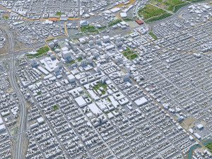 San Jose downtown city California USA 8km 3D Модель