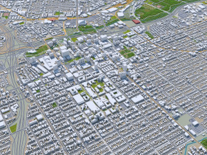 San Jose downtown city California USA 8km 3D Модель