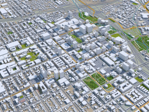 San Jose downtown city California USA 8km 3D Модель