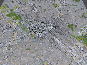 San Jose downtown city California USA 8km 3D Модель