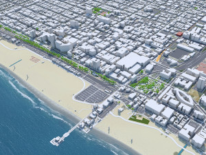 Santa Monica downtown city California USA 6km 3D Model