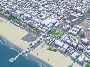 Santa Monica downtown city California USA 6km 3D Model