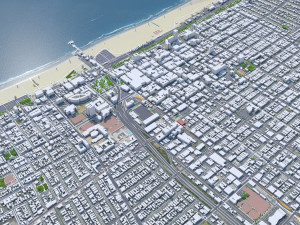 Santa Monica downtown city California USA 6km 3D Model