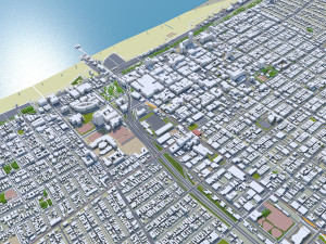 Santa Monica downtown city California USA 6km 3D Model