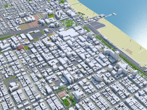 Santa Monica downtown city California USA 6km 3D Model