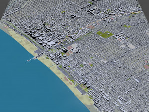 Santa Monica downtown city California USA 6km 3D Model