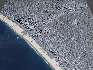 Santa Monica downtown city California USA 6km 3D Model