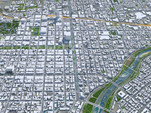 Sapporo downtown city Hokkaido Japan 8km 3D Model