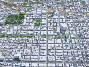 Sapporo downtown city Hokkaido Japan 8km 3D Model