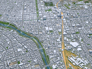 Sapporo downtown city Hokkaido Japan 8km 3D Model