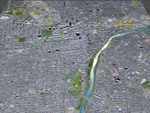 Sapporo downtown city Hokkaido Japan 8km 3D Model