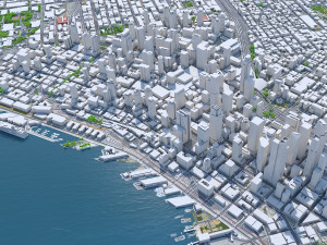 Seattle downtown city Washington USA 8km 3D Model