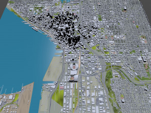 Seattle downtown city Washington USA 8km 3D-Modell