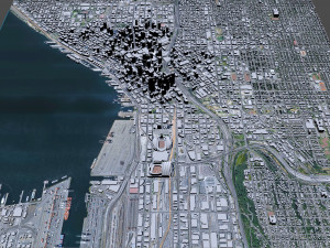 Seattle downtown city Washington USA 8km 3D-Modell