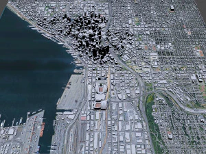 Seattle downtown city Washington USA 8km 3D Model