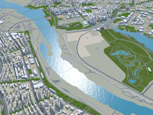 Sejong downtown city South Korea 8km 3D Model