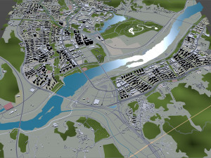 Sejong downtown city South Korea 8km 3D Model