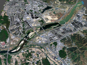 Sejong downtown city South Korea 8km 3D Model