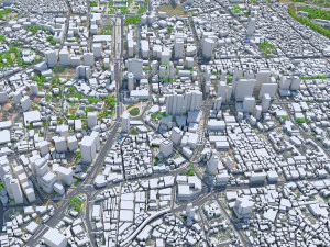 City Center Downtown Seoul South korea 8km 3D Model