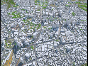 City Center Downtown Seoul South korea 8km 3D Model