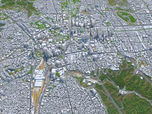 City Center Downtown Seoul South korea 8km 3D Model
