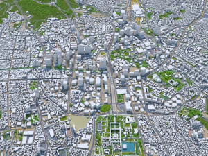 City Center Downtown Seoul South korea 8km 3D Model