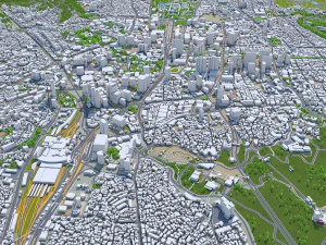 City Center Downtown Seoul South korea 8km 3D Model